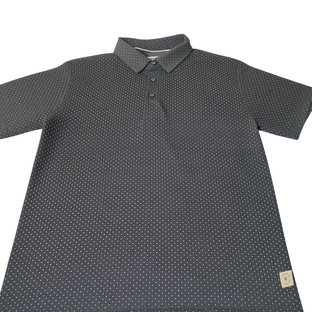 Linksoul Polo Shirt Mens Large Grey Micro Dot Short Sleeve Golf LS1381P
